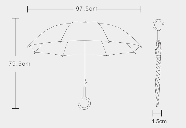 ô dù trong suốt có tay cầm dài