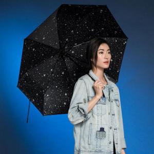 Starry Sky Printing folding sun rain umbrella